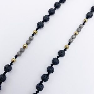 Lava Stone Knotted Necklace